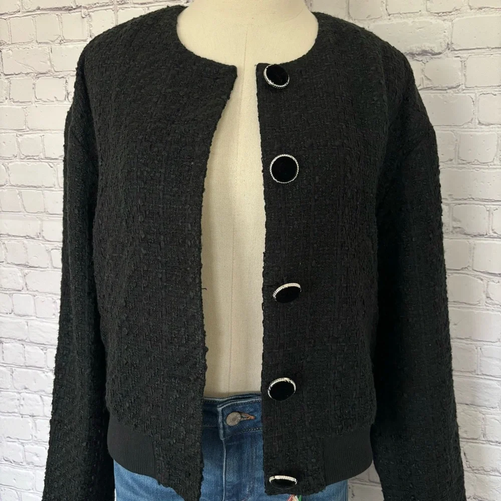 TRUTH by Republic Vintage-Style Cropped Tweed Boucle Bomber Jacket--NWT--12